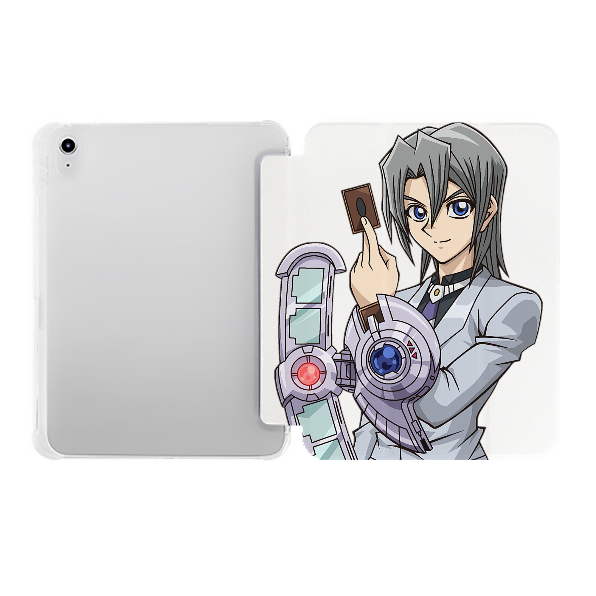 （画像用） 遊☆戯☆王 Yu-Gi-Oh! IPad ケース ペン収納付き 三つ折りスタンド PUレザー×シリコン 対応機種9.5/10.5/10.9インチ